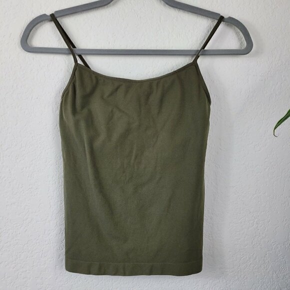Vintage Tammy Mars O/S Camisole Tank Top Olive Army Green Supplex Spandex READ - Picture 2 of 7